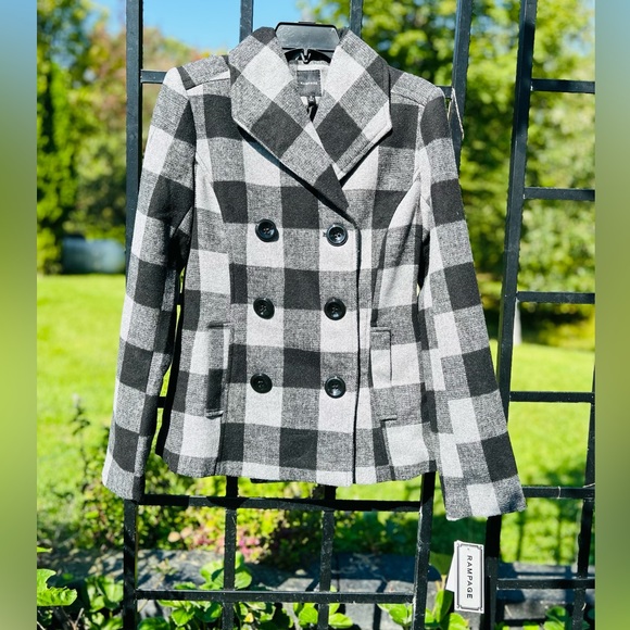 Rampage Jackets & Blazers - Rampage Black and Grey Buffalo Plaid Peacoat | Size S | NWT